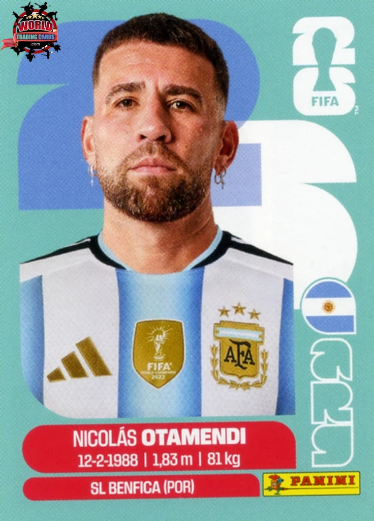 #ARG005 | Panini | Fifa World Cup Stickers | 2026 | Nicolas Otamendi | Argentina | Base