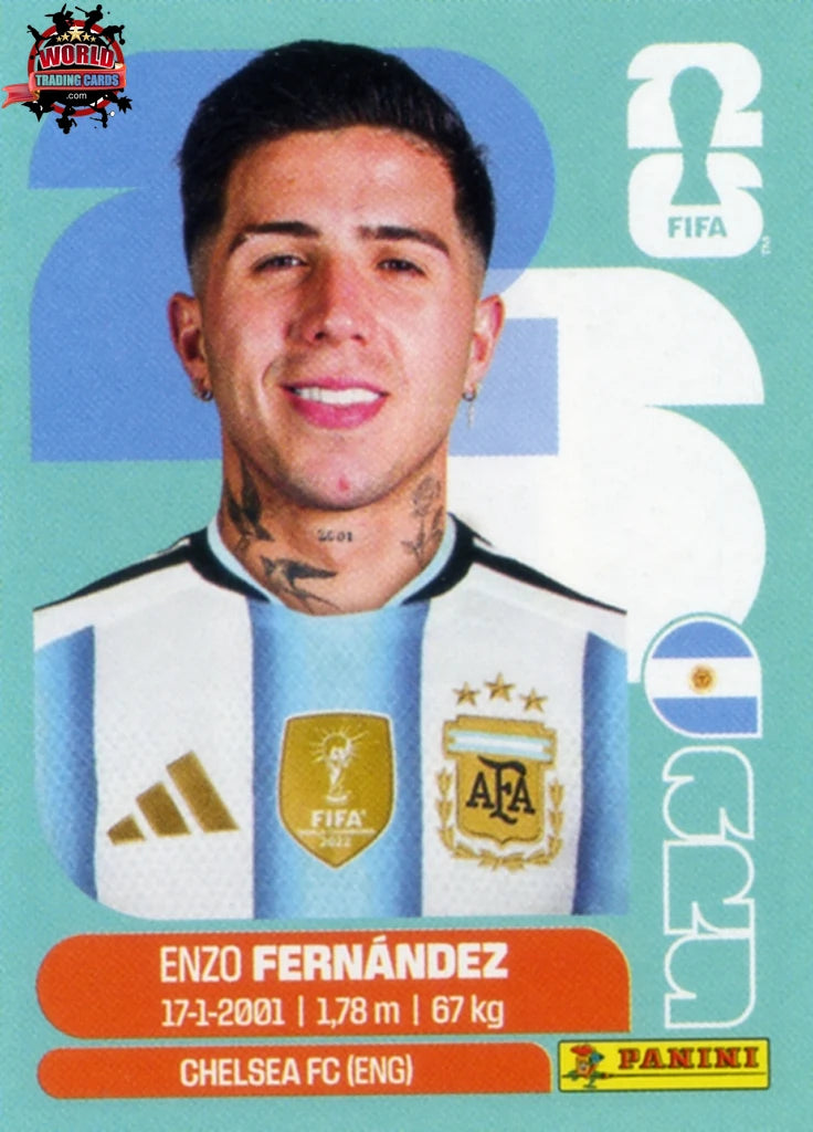 #ARG008 | Panini | Fifa World Cup Stickers | 2026 | Enzo Fernandez | Argentina | Base