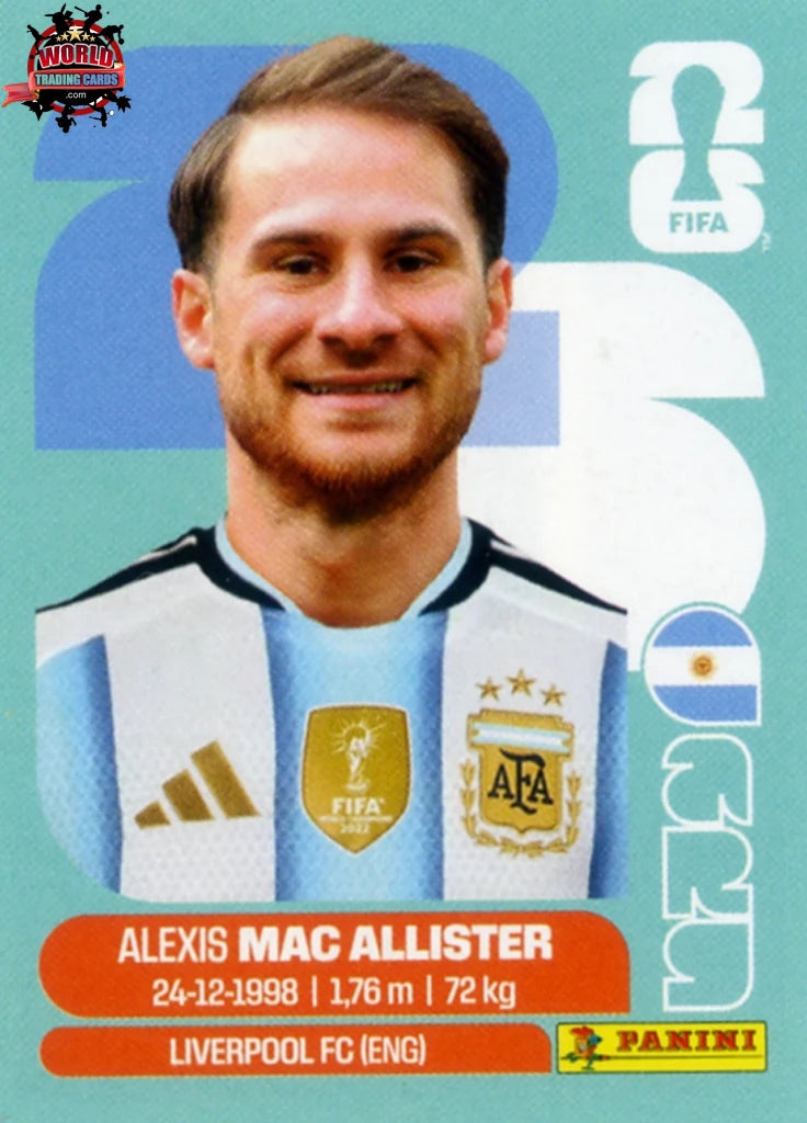 #ARG009 | Panini | Fifa World Cup Stickers | 2026 | Alexis Mac Allister | Argentina | Base