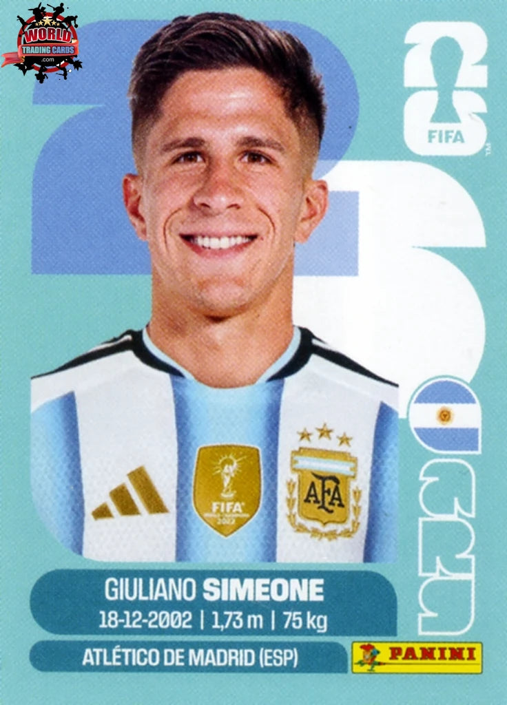 #ARG020 | Panini | Fifa World Cup Stickers | 2026 | Giuliano Simeone | Argentina | Base