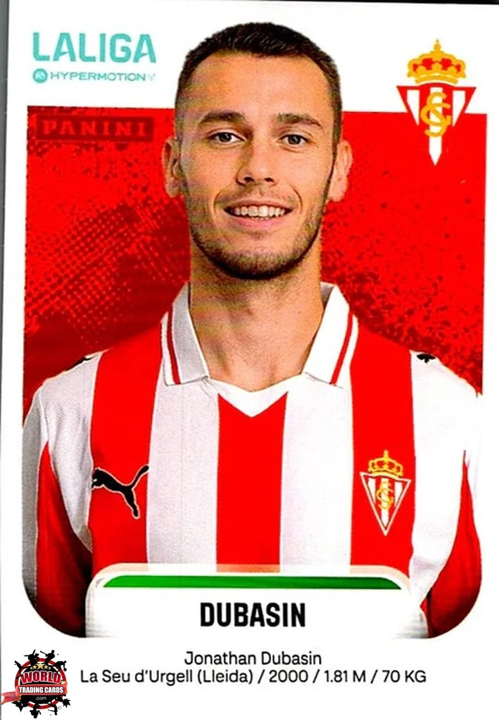 Cromo Trading Card Fútbol-Dubasin-Real Sporting de Gijón-Panini La Liga HypermotionV 2025-2026-380-Basico