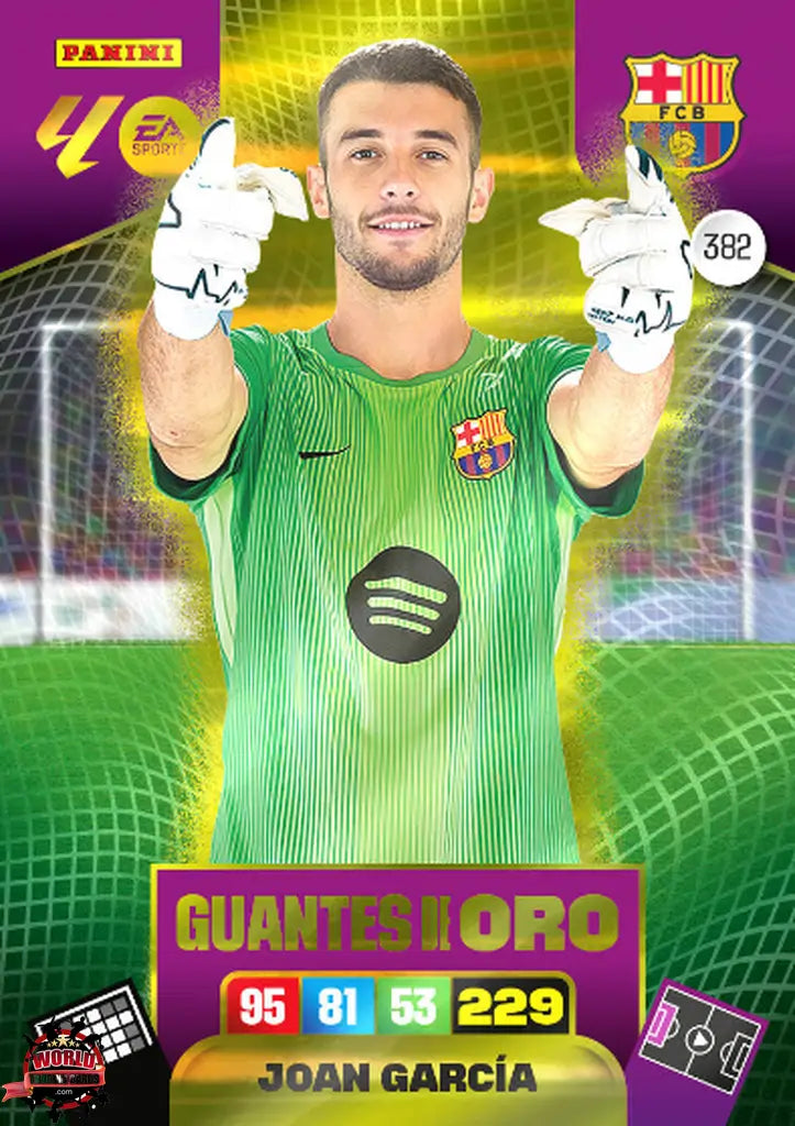 #382 | Adrenalyn XL | La Liga | 2025-2026 | Joan García | FC Barcelona | Guantes de Oro