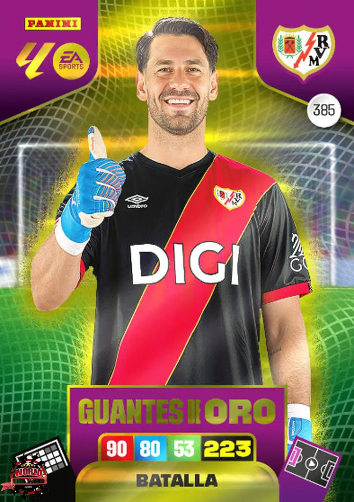 #385 | Adrenalyn XL | La Liga | 2025-2026 | Batalla | Rayo Vallecano | Guantes de Oro