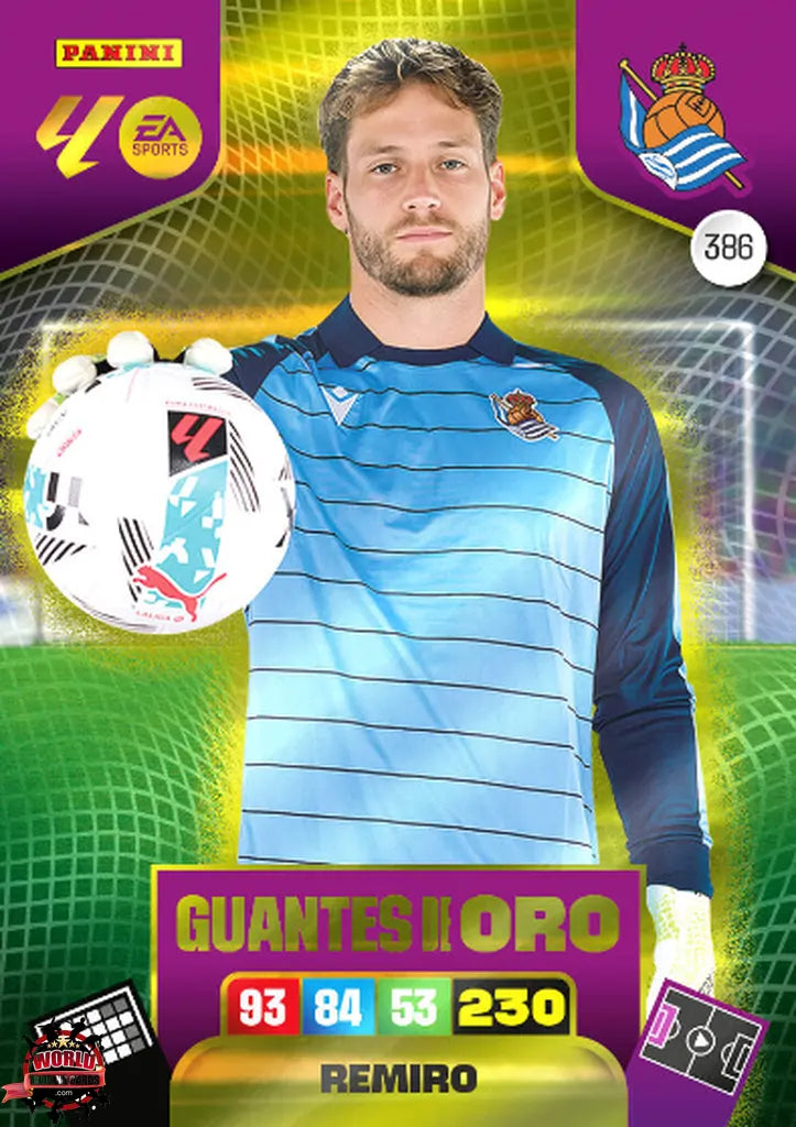 #386 | Adrenalyn XL | La Liga | 2025-2026 | Remiro | Real Sociedad | Guantes de Oro