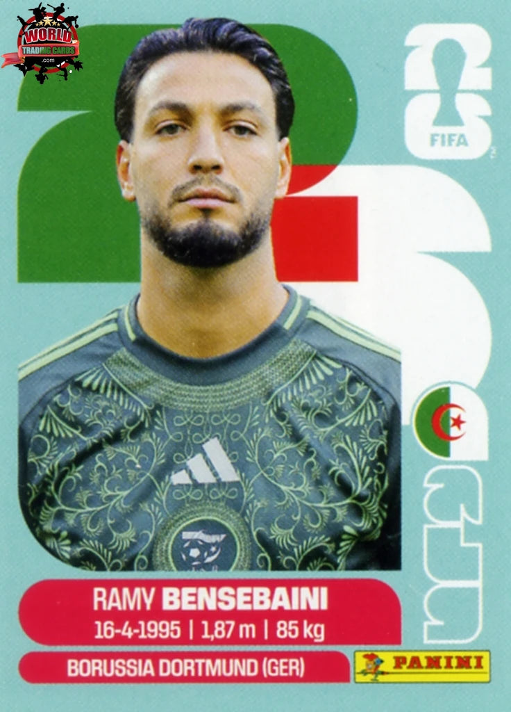 #ALG003 | Panini | Fifa World Cup Stickers | 2026 | Ramy Bensebaini | Algeria | Base