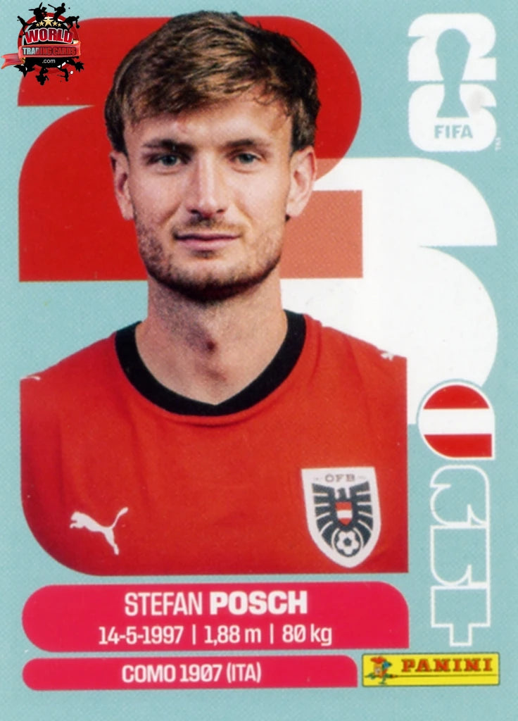 #AUT007 | Panini | Fifa World Cup Stickers | 2026 | Stefan Posch | Austria | Base