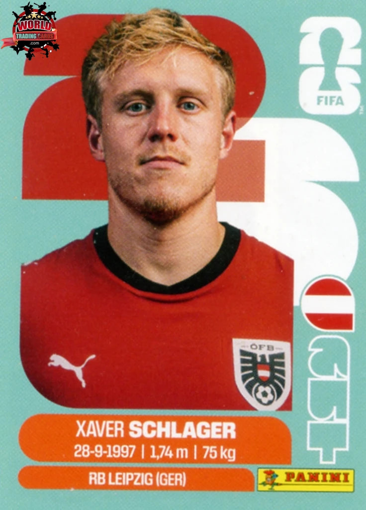#AUT010 | Panini | Fifa World Cup Stickers | 2026 | Xavier Schlager | Austria | Base