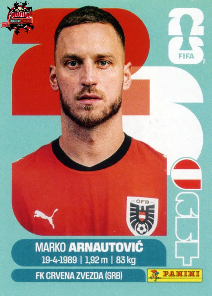 #AUT020 | Panini | Fifa World Cup Stickers | 2026 | Marko Arnautović | Austria | Base