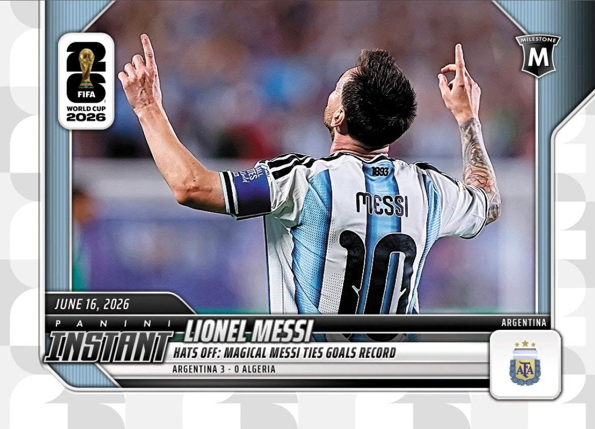 PIWC046 | Panini | FIFA World Cup | 2026 | PANINI INSTANT | Lionel Messi | Base | Exclusive USA | Limited Editions | PREORDEN | ENVÍO 40 días aproximadamente desde la fecha de compra.