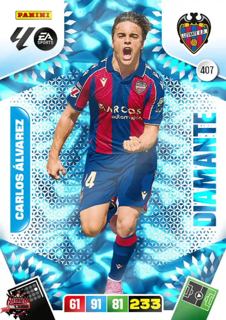 #407 | Adrenalyn XL | La Liga | 2025-2026 | Carlos Álvarez | Levante UD | Diamante