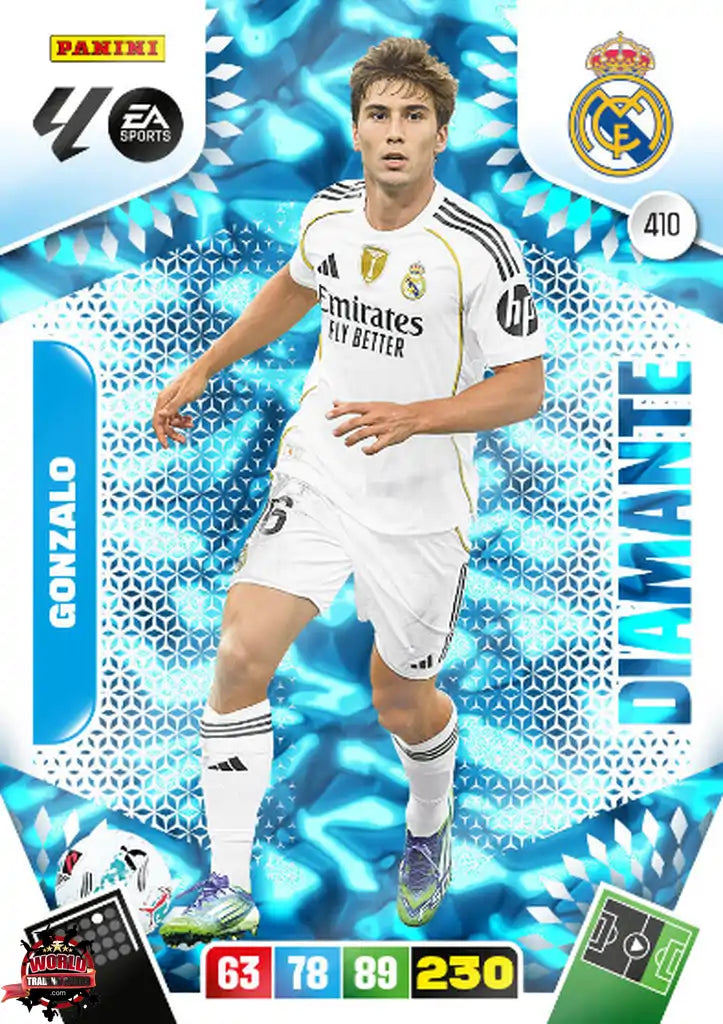 #410 | Adrenalyn XL | La Liga | 2025-2026 | Gonzalo | Real Madrid | Diamante