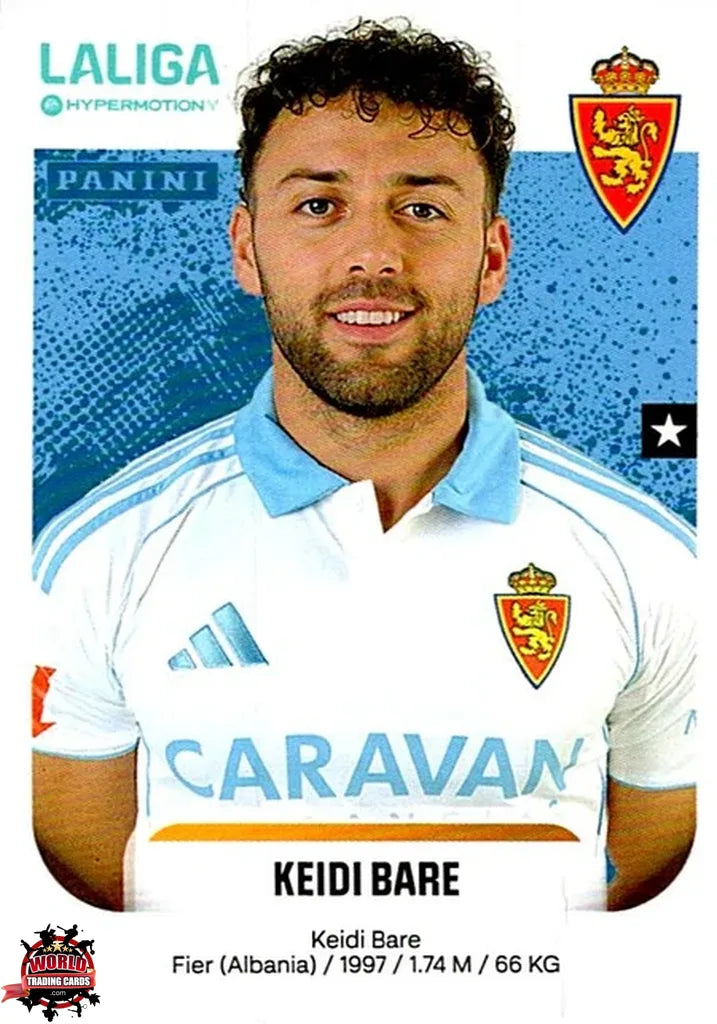 Cromo Trading Card Fútbol-Keidi Bare-Real Zaragoza-Panini La Liga HypermotionV 2025-2026-410-Basico