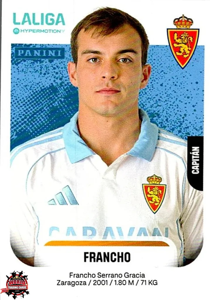 Cromo Trading Card Fútbol-Francho-Real Zaragoza-Panini La Liga HypermotionV 2025-2026-411-Basico