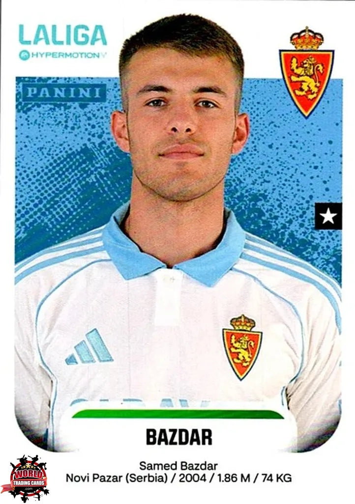 Cromo Trading Card Fútbol-Bazdar-Real Zaragoza-Panini La Liga HypermotionV 2025-2026-417-Basico