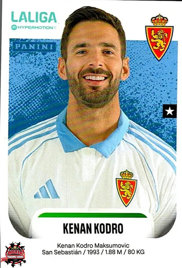 Cromo Trading Card Fútbol-Kenan Kodro-Real Zaragoza-Panini La Liga HypermotionV 2025-2026-418B-Basico