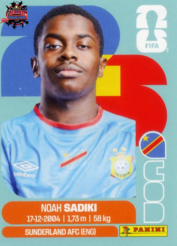 #COD012 | Panini | Fifa World Cup Stickers | 2026 | Noah Sadiki | Congo DR | Base