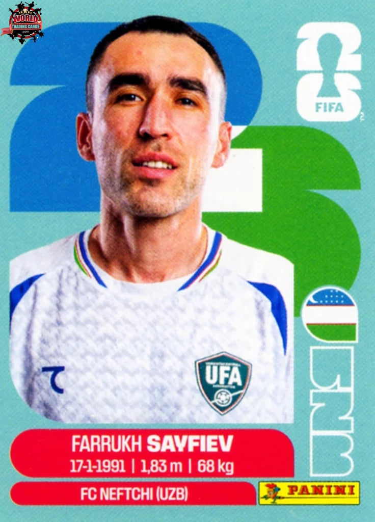 #UZB003 | Panini | Fifa World Cup Stickers | 2026 | Farrukh Savfiev | Uzbekistan | Base - International version