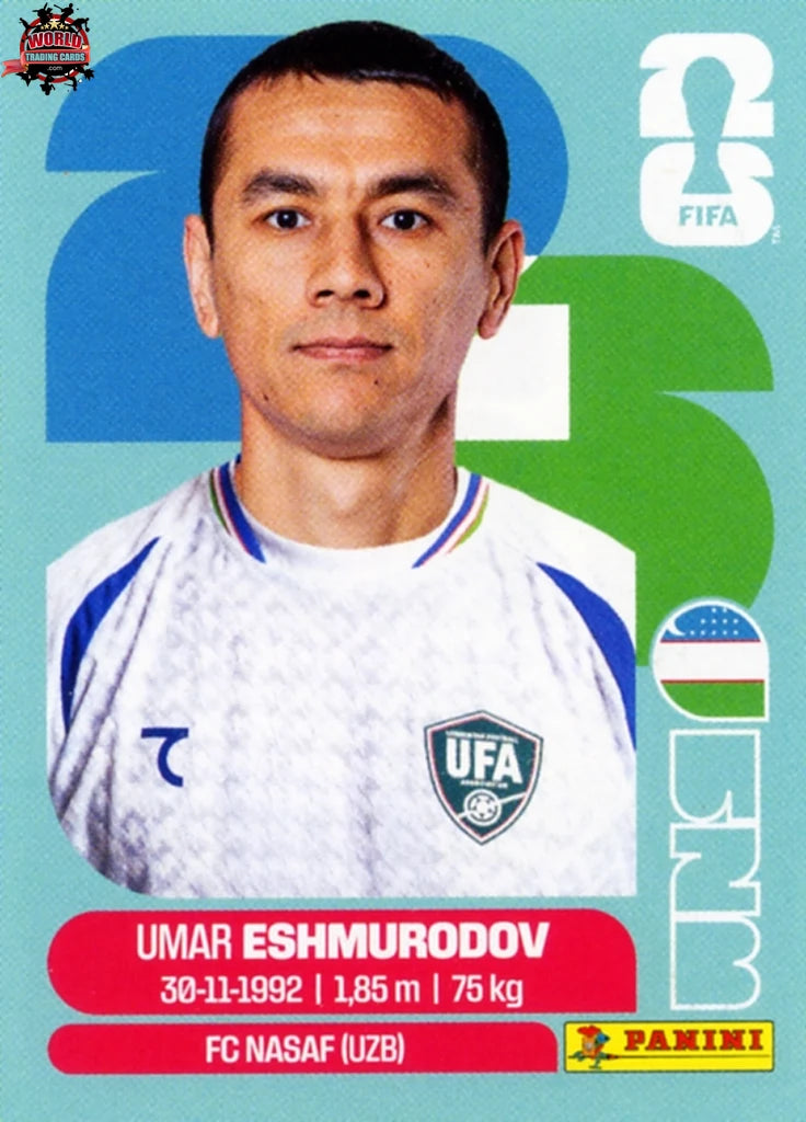 #UZB005 | Panini | Fifa World Cup Stickers | 2026 | Umar Eshmurodov | Uzbekistan | Base - International version