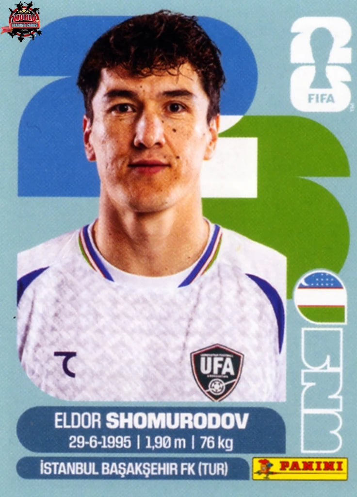 #UZB016 | Panini | Fifa World Cup Stickers | 2026 | Eldor Shomurodov | Uzbekistan | Base - International version