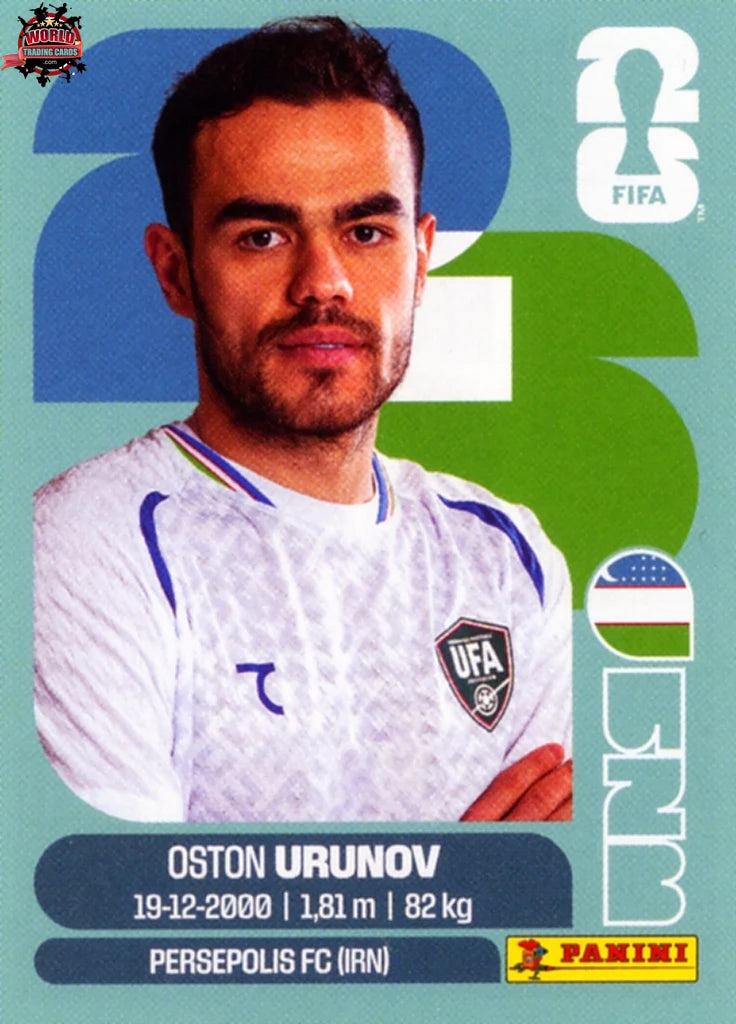 #UZB017 | Panini | Fifa World Cup Stickers | 2026 | Oston Urunov | Uzbekistan | Base - International version