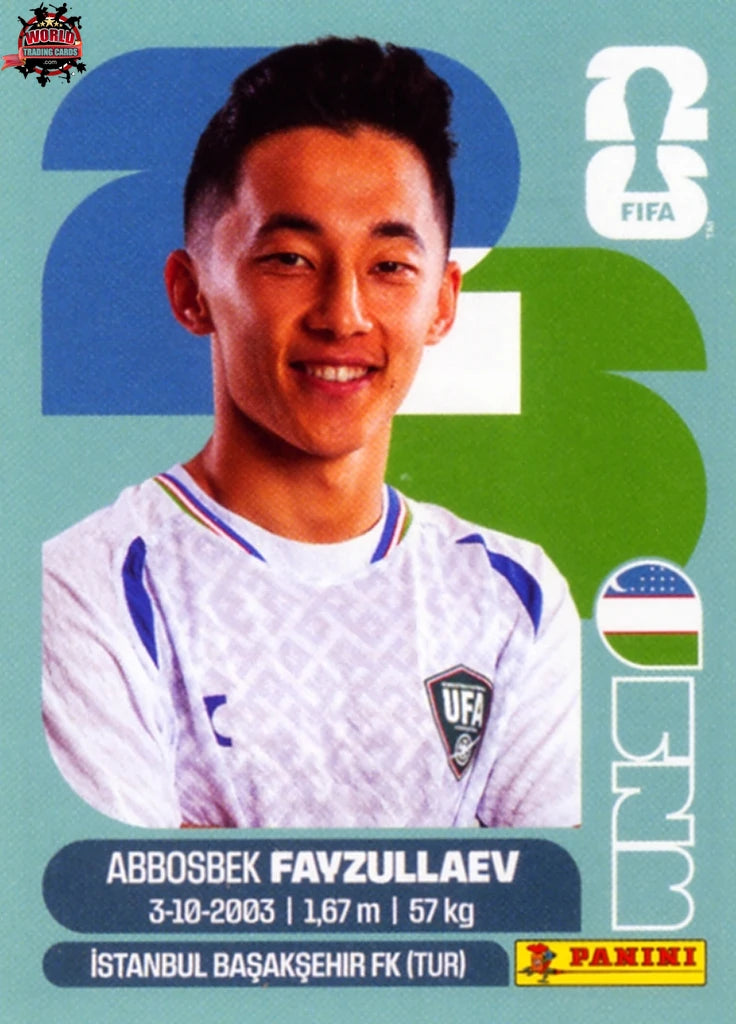 #UZB020 | Panini | Fifa World Cup Stickers | 2026 | Abbosbek Fayzullaev | Uzbekistan | Base - International version