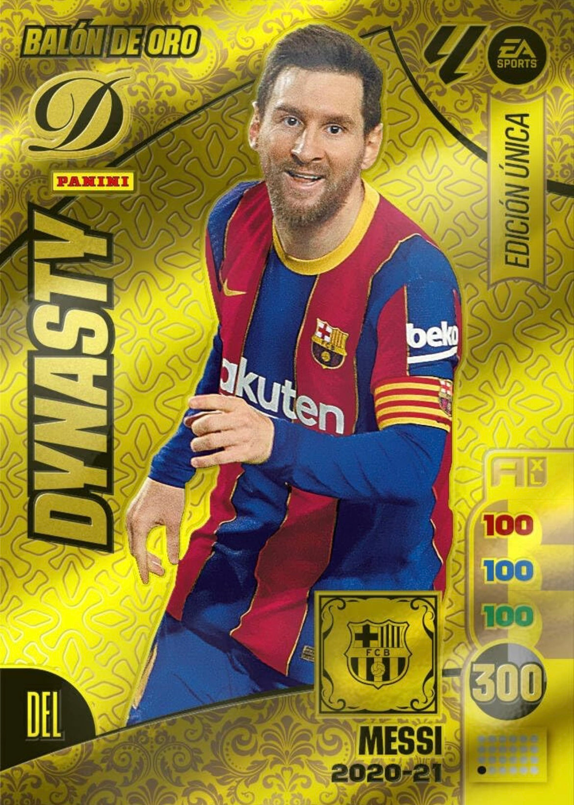 Panini Adrenalyn XL La Liga 2024/2025 - #DY/12 - Lionel Messi - 2020-21 - FC Barcelona - Dynasty - Balón de Oro - Edición Única