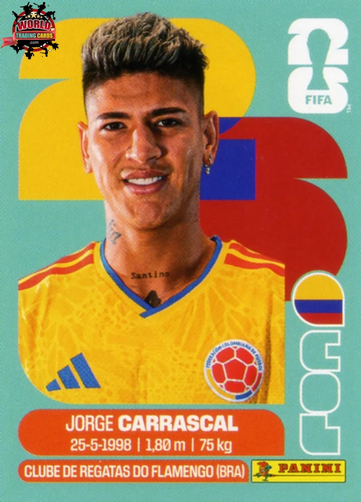 #COL016 | Panini | Fifa World Cup Stickers | 2026 | Jorge Carrascal | Colombia | Base - International version