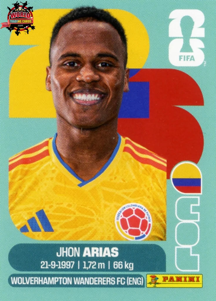 #COL017 | Panini | Fifa World Cup Stickers | 2026 | Jon Arias | Colombia | Base - International version