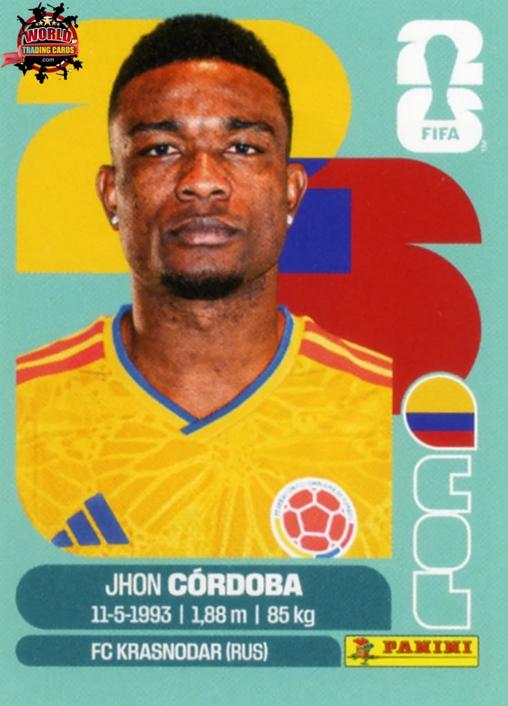#COL018 | Panini | Fifa World Cup Stickers | 2026 | Jhon Cordova | Colombia | Base - International version