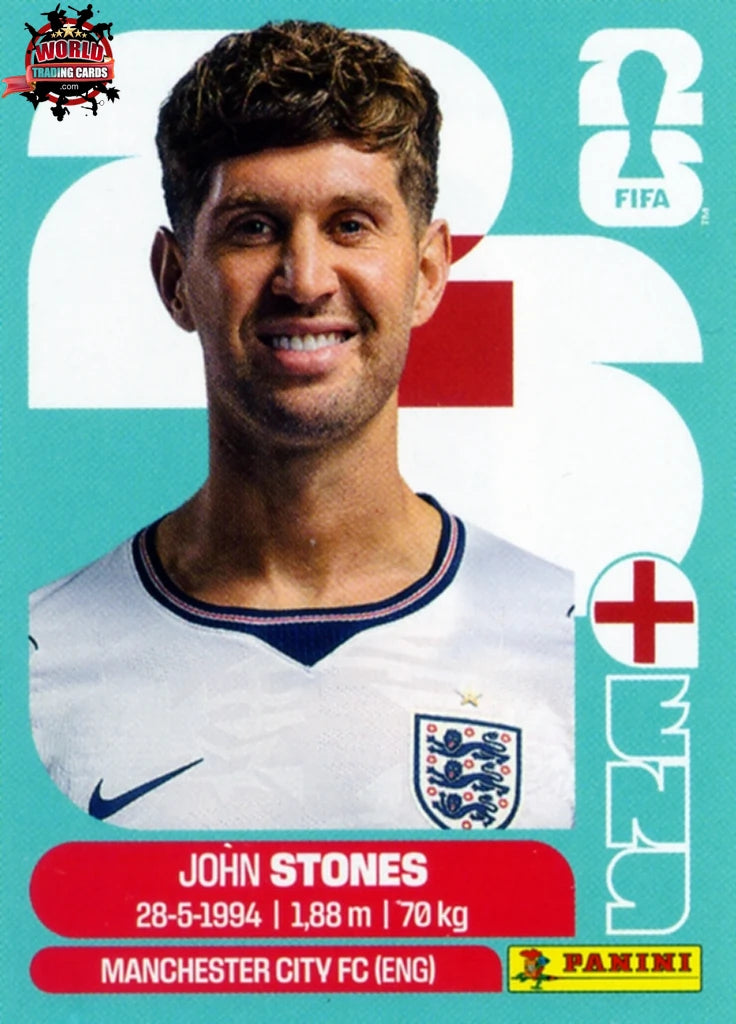 #ENG003 | Panini | Fifa World Cup Stickers | 2026 | John Stones | England | Base - International version