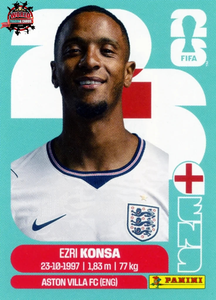 #ENG005 | Panini | Fifa World Cup Stickers | 2026 | Ezri Konsa | England | Base - International version