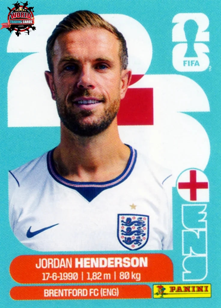 #ENG009 | Panini | Fifa World Cup Stickers | 2026 | Jordan Henderson | England | Base - International version