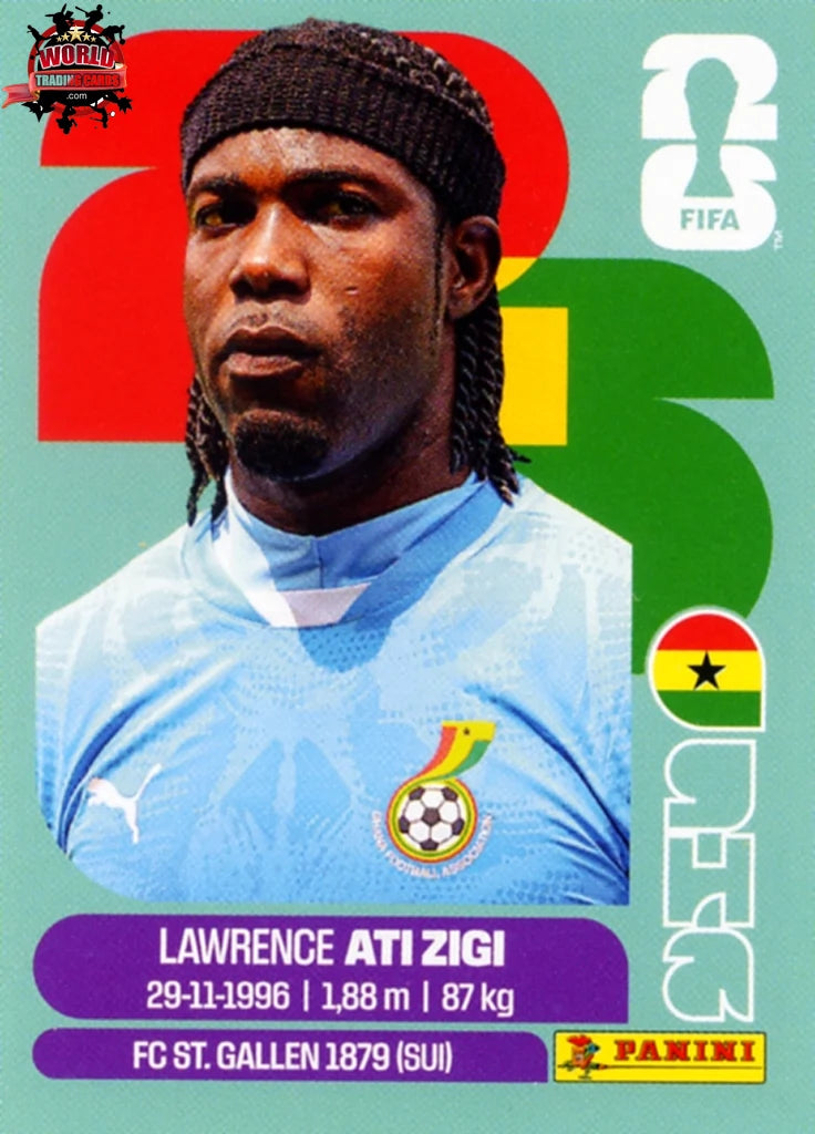 #GHA002 | Panini | Fifa World Cup Stickers | 2026 | Lawrence Ati Zigi | Ghana | Base - International version