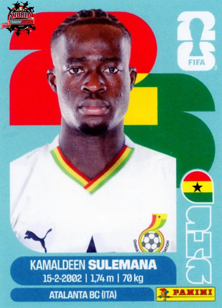 #GHA012 | Panini | Fifa World Cup Stickers | 2026 | Kamaldeen Sulemana | Ghana | Base - International version
