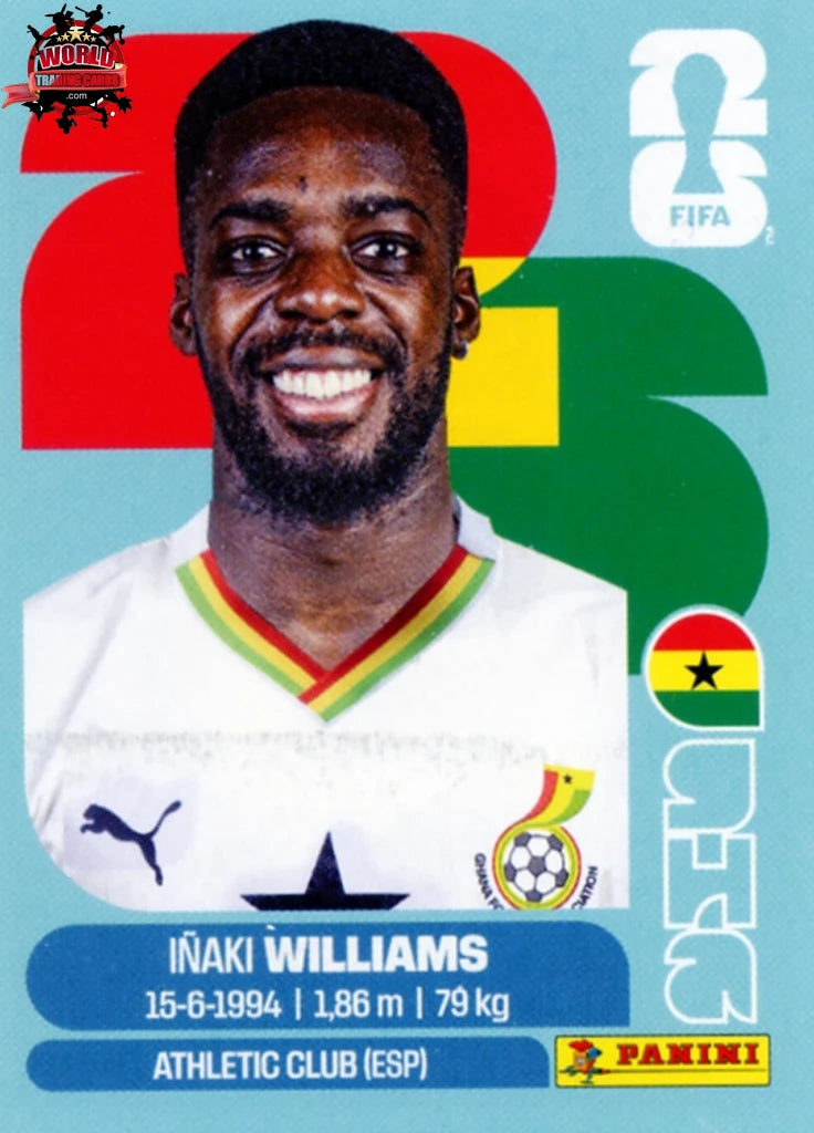 #GHA015 | Panini | Fifa World Cup Stickers | 2026 | Inaki Williams | Ghana | Base - International version