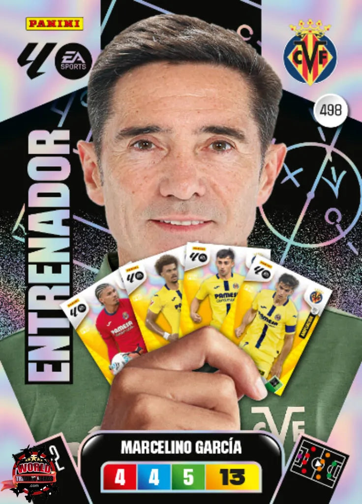 #498 | Adrenalyn XL | La Liga | 2025-2026 | Marcelino García  | Villarreal CF | Entrenador