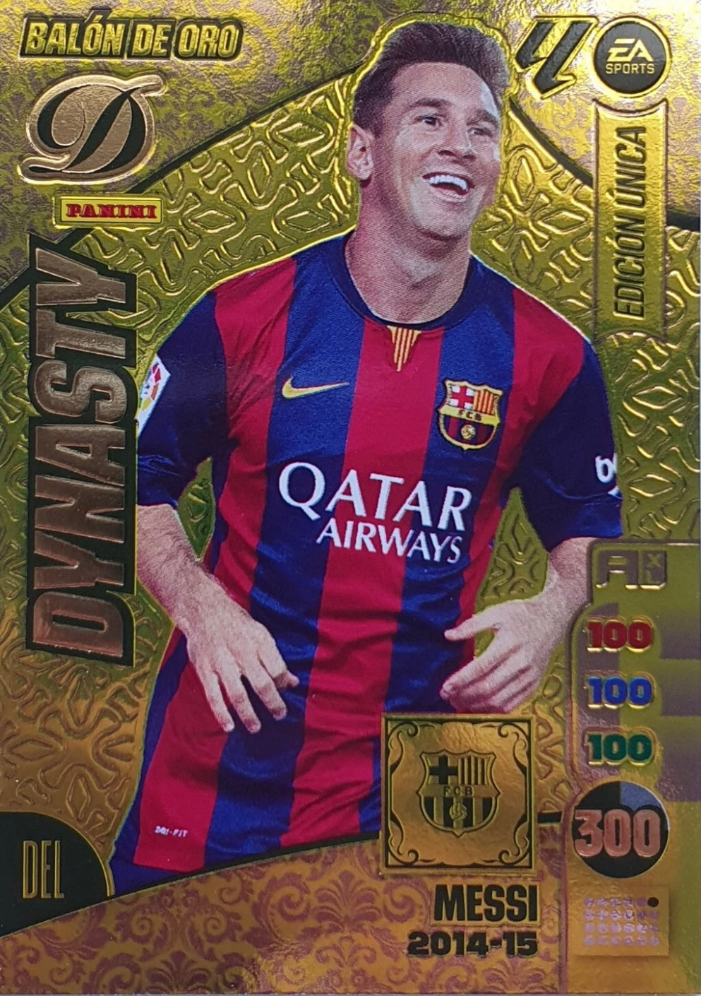 Panini Adrenalyn XL La Liga 2024/2025 - #DY/06 - Lionel Messi - 2014-15 - FC Barcelona - Dynasty - Balón de Oro - Edición Única