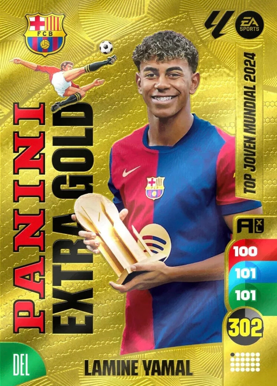 Panini Adrenalyn XL La Liga 2024/2025 - PANINI EXTRA GOLD - LAMINE YAMAL - BARCELONA - 1ª Edición, Cromo RAW