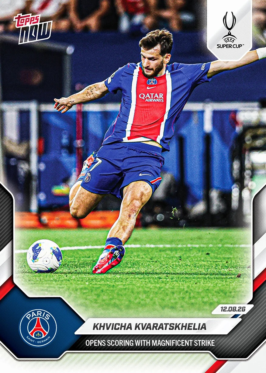 2026-27 | Topps | Now | Uefa Champions League | Khvicha Kvaratskhelia | Base | #003 | Limited Editions | PREORDEN | ENVÍO 30 días aproximadamente desde la fecha de compra.