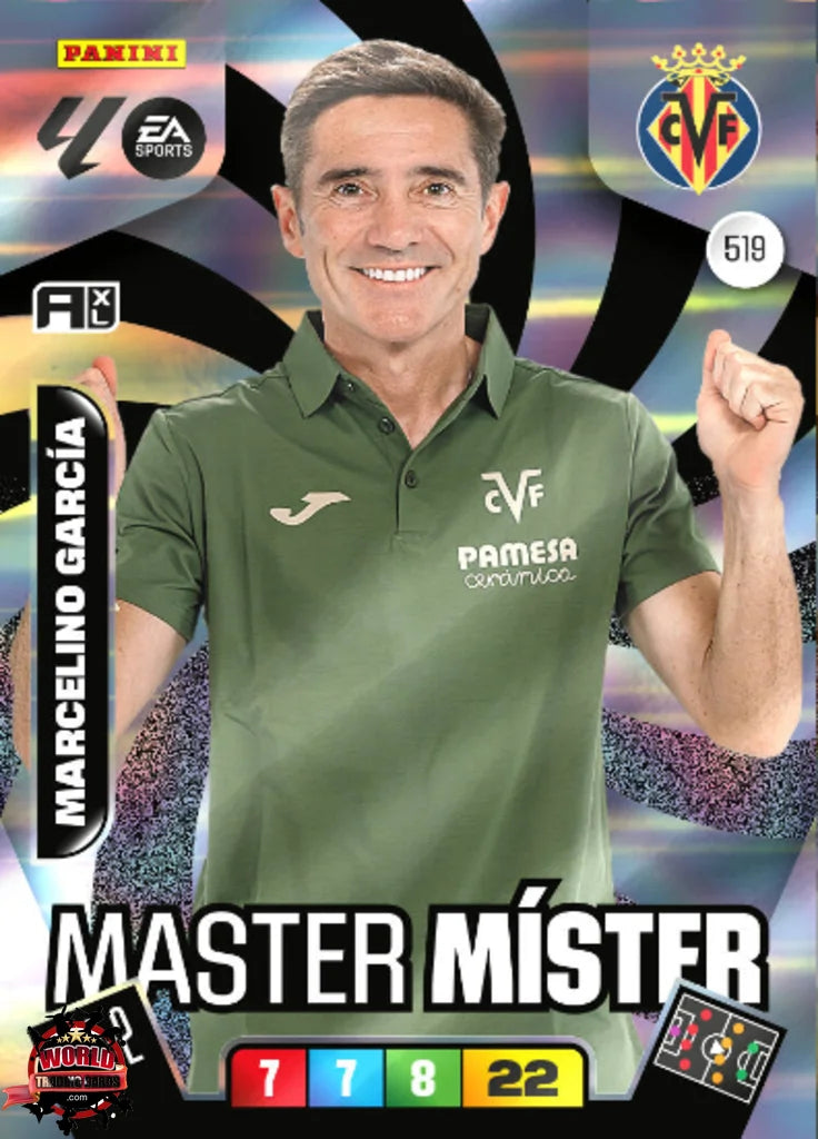 #519 | Adrenalyn XL | La Liga | 2025-2026 | Marcelino García  | Villarreal CF | Master Míster