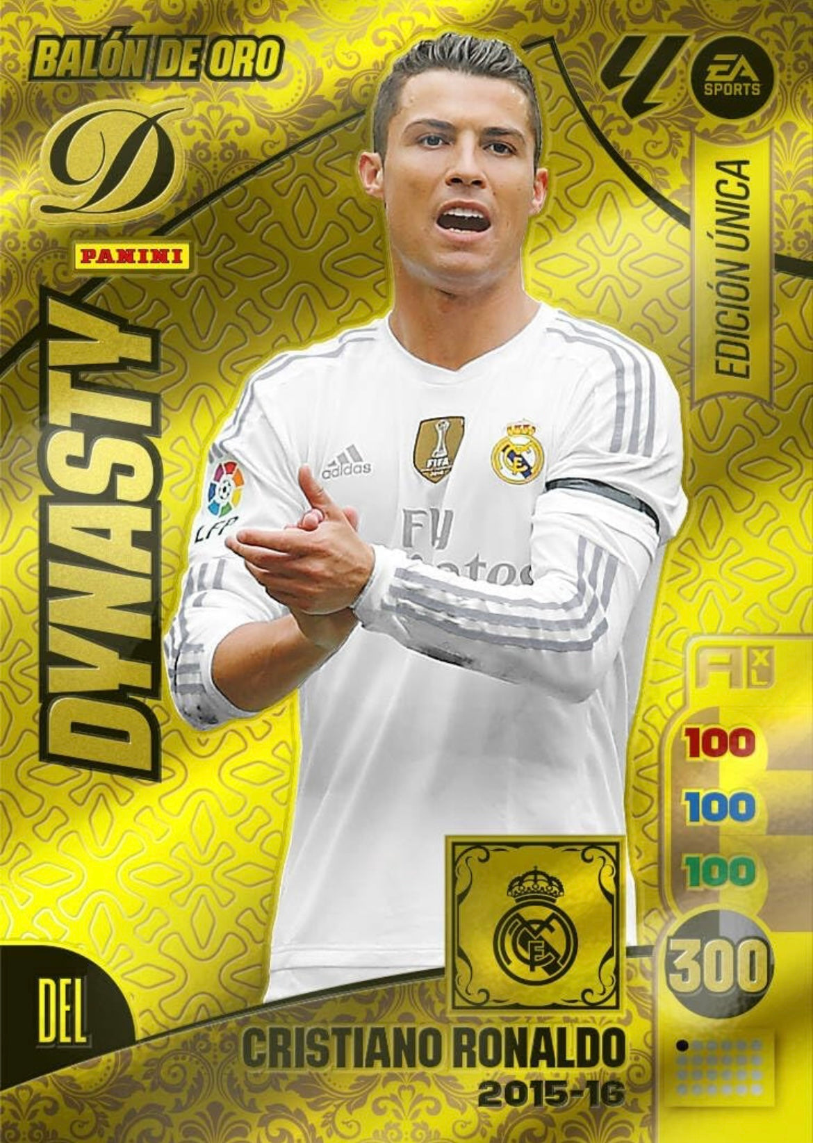 Panini Adrenalyn XL La Liga 2024/2025 - #DY/07 - Cristiano Ronaldo - 2015-16 - Real Madrid - Dynasty - Balón de Oro - Edición Única