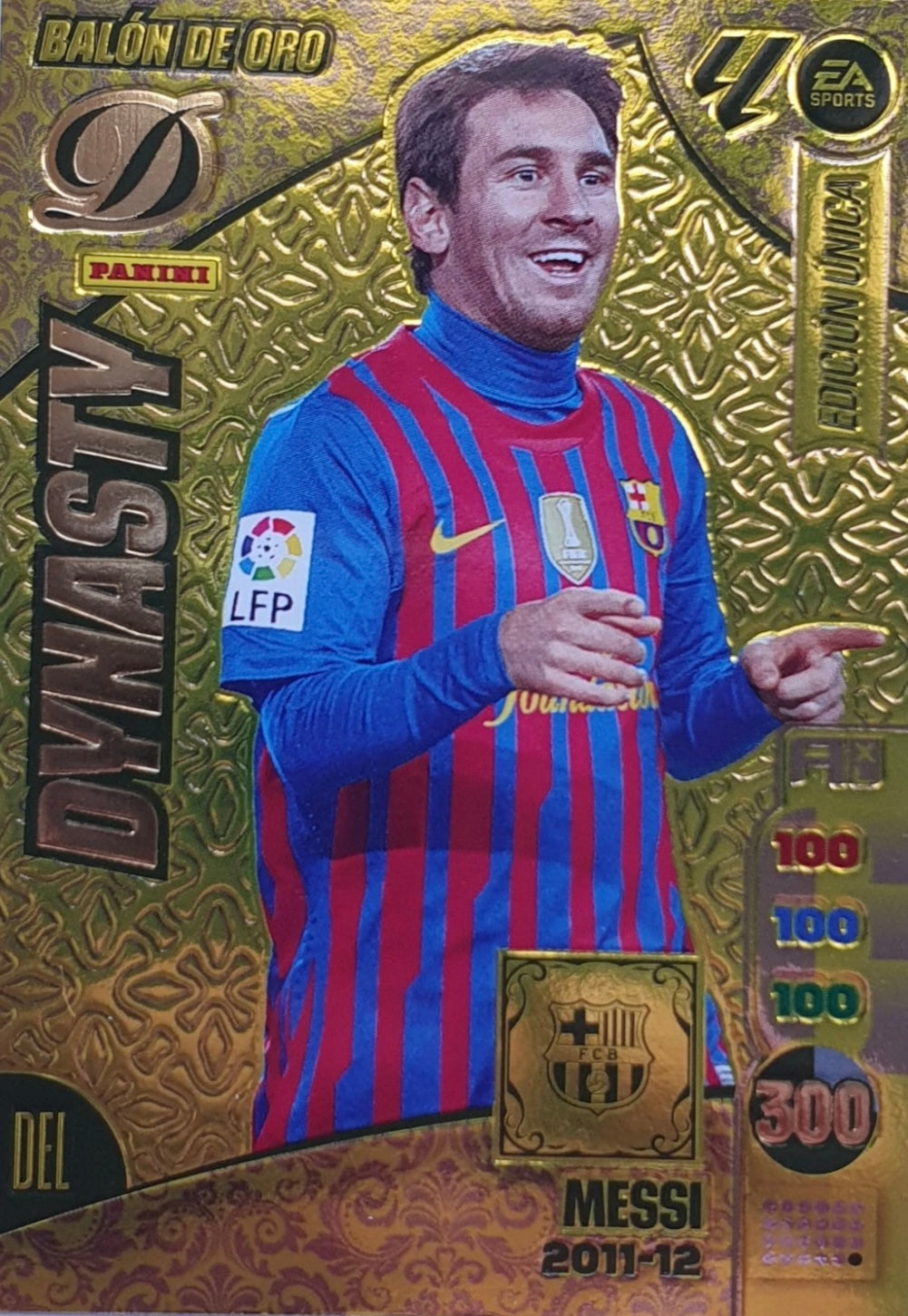 Panini Adrenalyn XL La Liga 2024/2025 - #DY/03 - Lionel Messi - 2011-12 - FC Barcelona - Dynasty - Balón de Oro - Edición Única