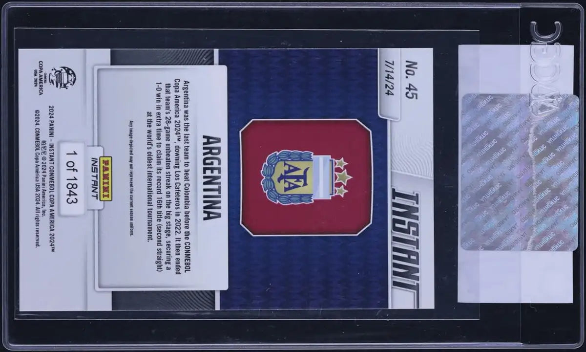 Lionel Messi - 2024 - Topps Now MLS - #70 - Inter Miami - SGC 10 - Blue - Numbered 19/49 - World Trading Cards - Soccer Card - Chrome Graded