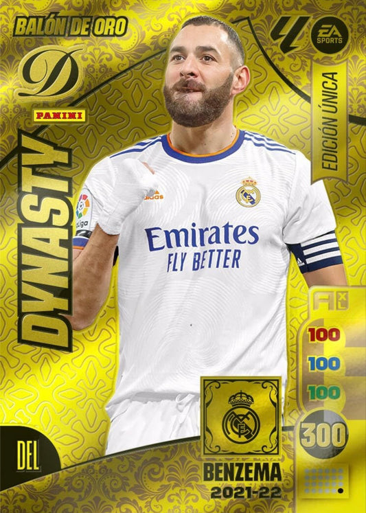Panini Adrenalyn XL La Liga 2024/2025 - #DY/13 - Benzema - 2021-22 - Real Madrid - Dynasty - Balón de Oro - Edición Única