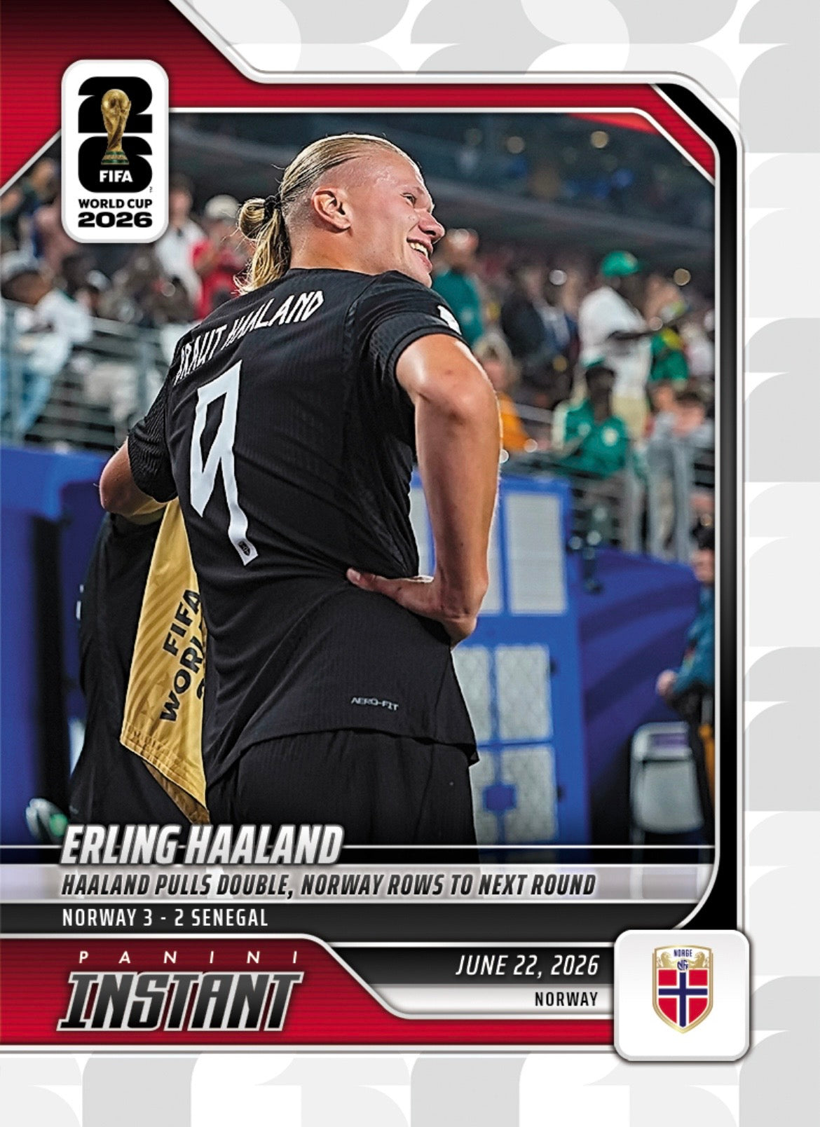 PIWC095 | Panini | FIFA World Cup | 2026 | PANINI INSTANT | Erling Haaland | Base | Exclusive USA | Limited Editions | PREORDEN | ENVÍO 40 días aproximadamente desde la fecha de compra.