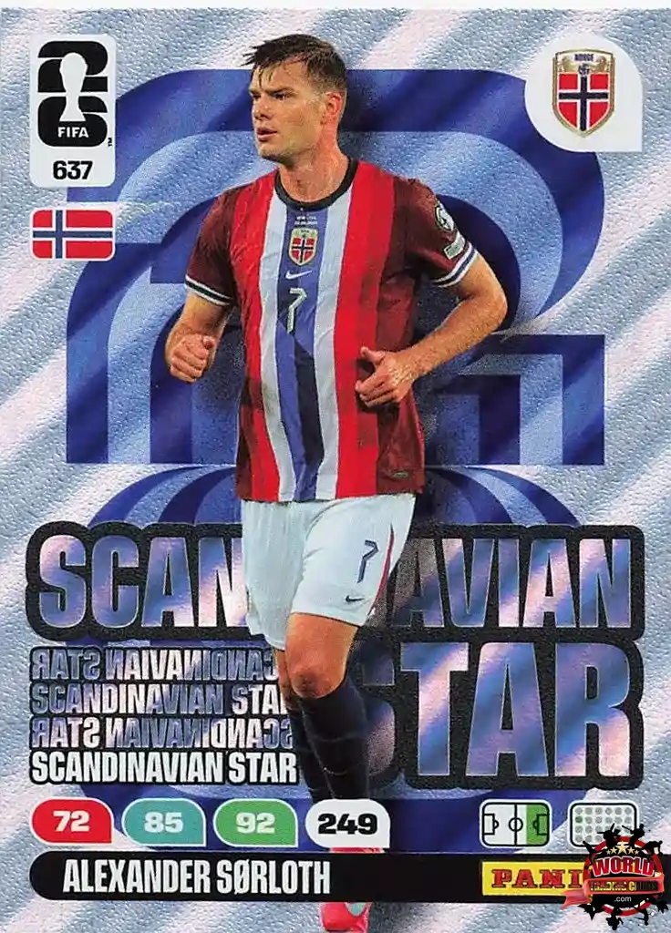 #637|Panini|Adrenlyn XL|FIFA World Cup|2026|Alexander Sorloth - Scandinavian Star|Nordic Edition