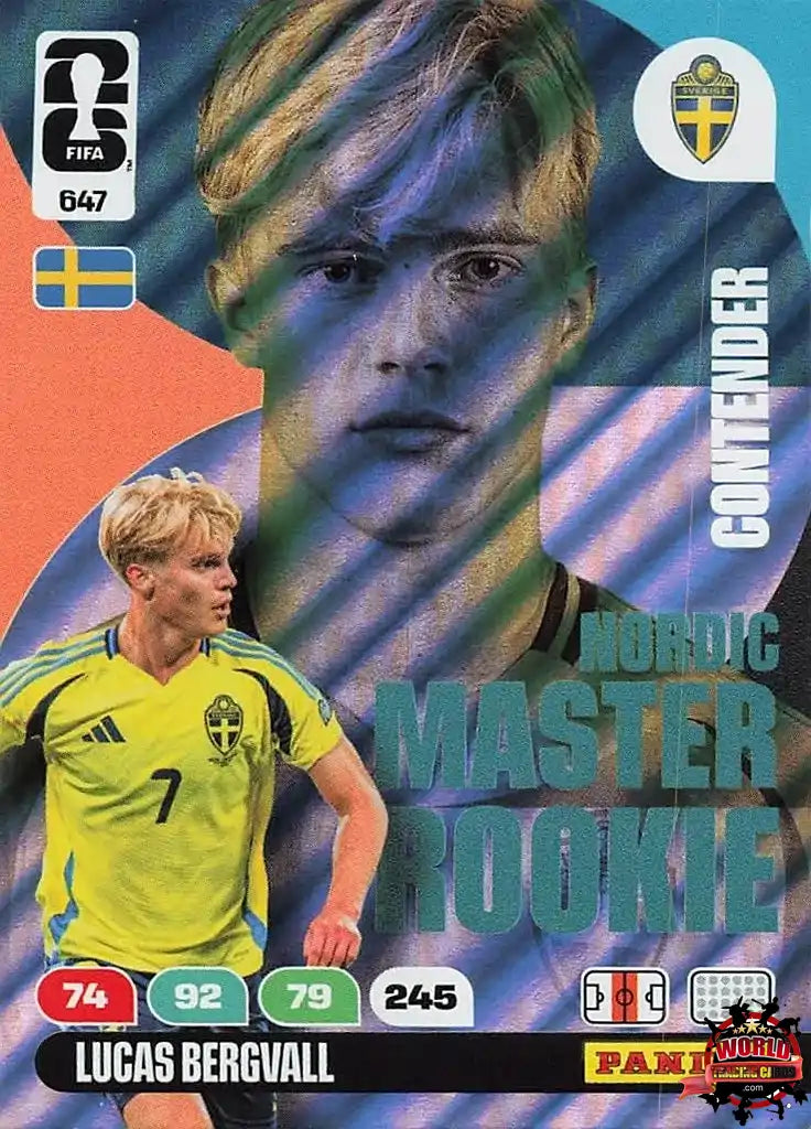 #647|Panini|Adrenlyn XL|FIFA World Cup|2026|Lucas Bergvall - Master Rookie|Nordic Edition