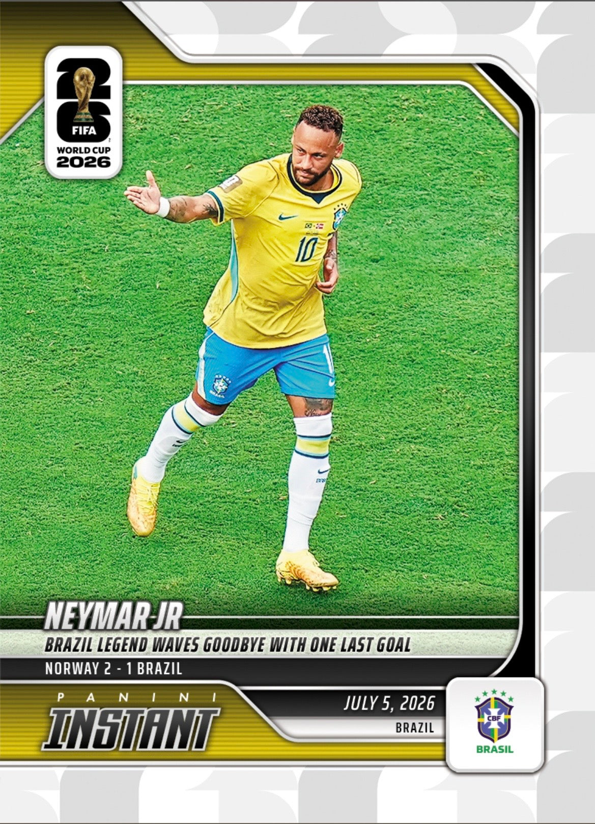 PIWC208 | Panini | FIFA World Cup | 2026 | PANINI INSTANT | Neymar | Base | Exclusive USA | Limited Editions | PREORDEN | ENVÍO 40 días aproximadamente desde la fecha de compra.