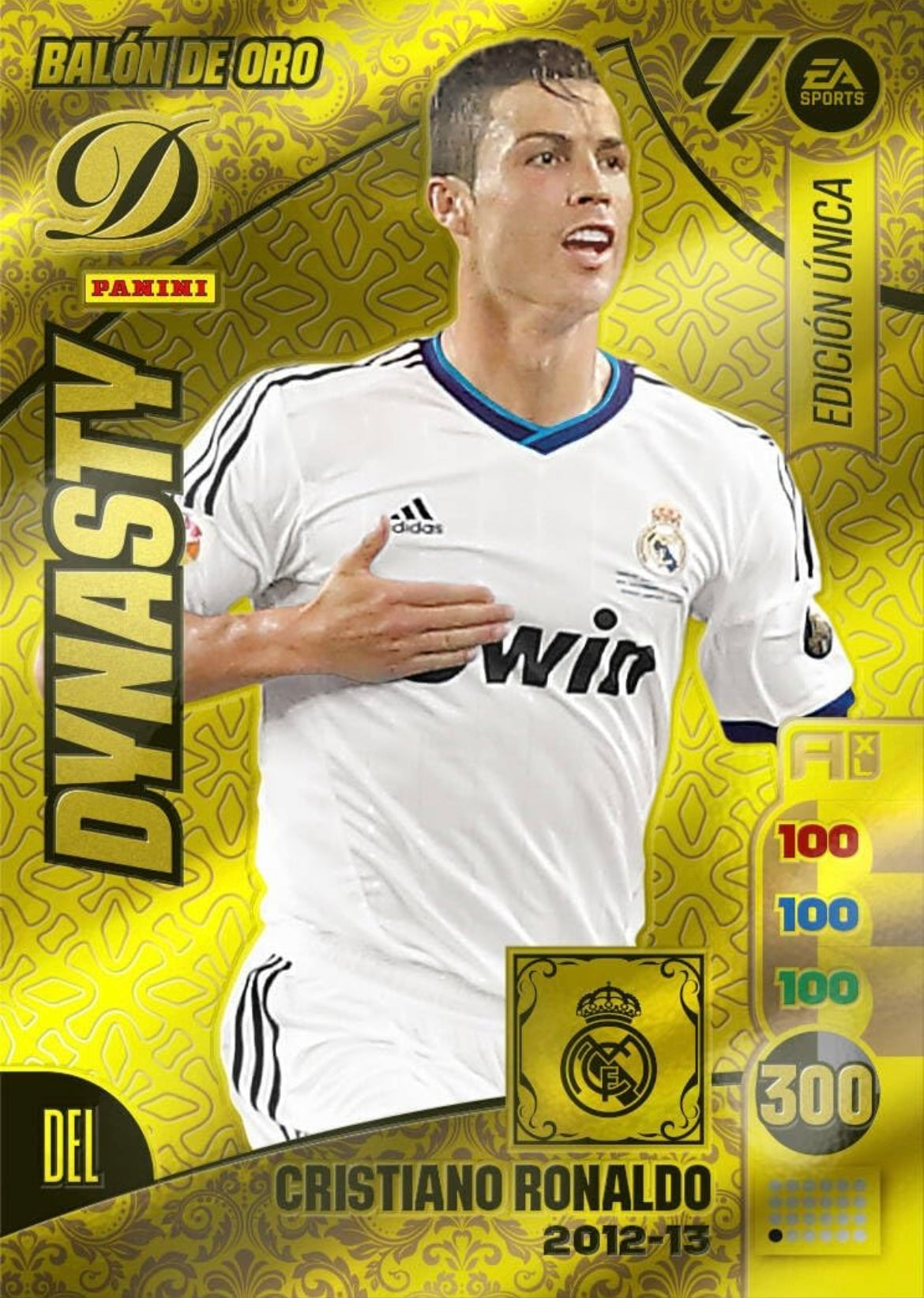 Panini Adrenalyn XL La Liga 2024/2025 - #DY/04 -Cristiano Ronaldo - 2012-13 - Real Madrid - Dynasty - Balón de Oro - Edición Única