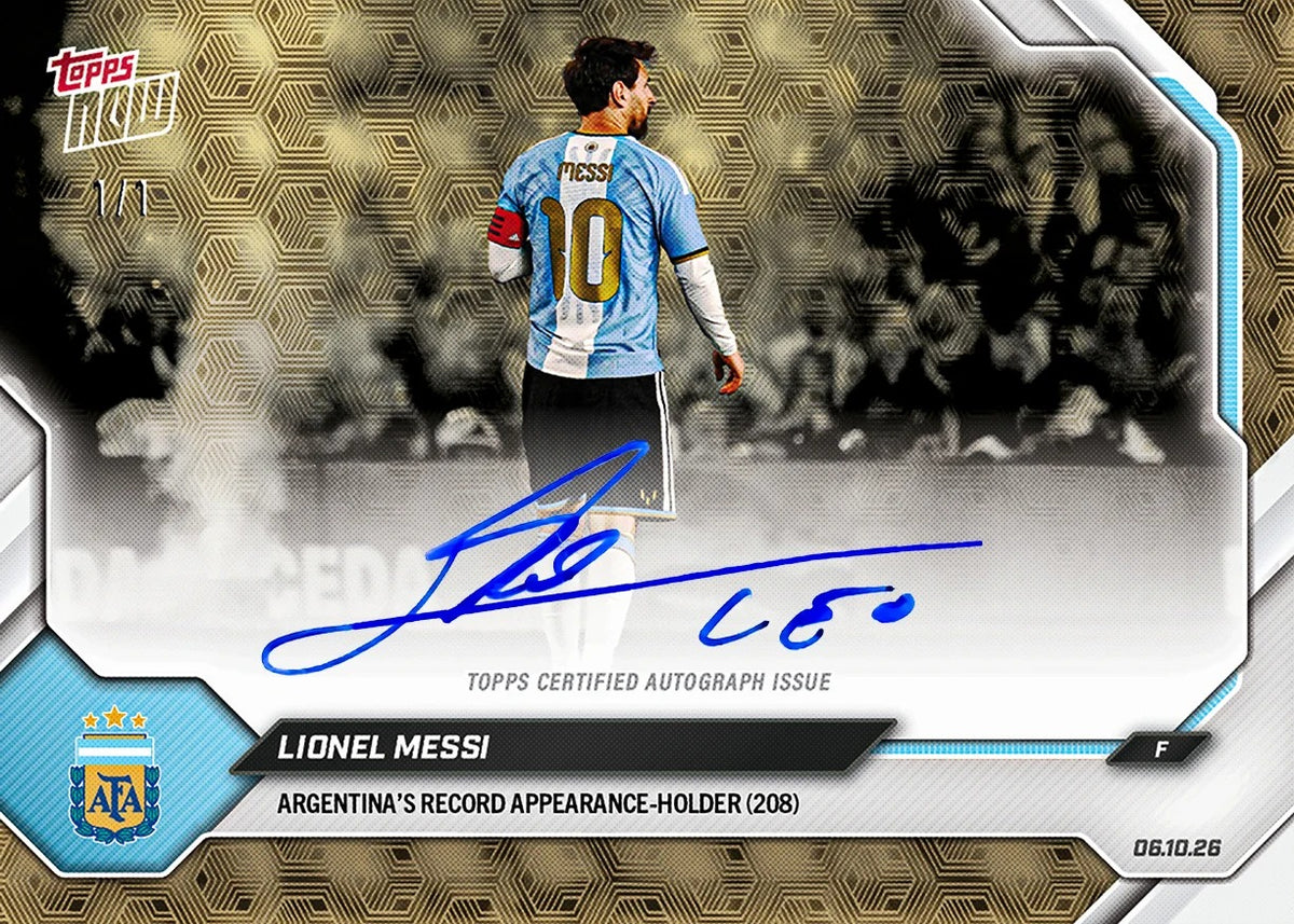 2026 | Topps | Now | Argentina | Lionel Messi  | Despedida Final | SOBRE PACK SELLADO (2 cartas) | Posibles Autos 1/1?